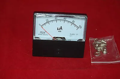 DC 100uA Analog Ammeter Panel AMP Current Meter 0-100uA 60*70MM Directly Connect • $8.88