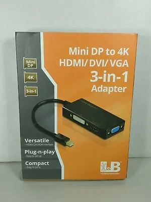 SIIG Mini DisplayPort To 4K HDMI/ DVI/VGA 3-in-1 Adapter • $18.99