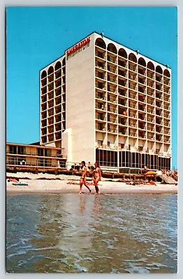 Sheraton Beach Inn Virginia Beach VA Postcard Girls On Beach Chrome Unposted • $5.25