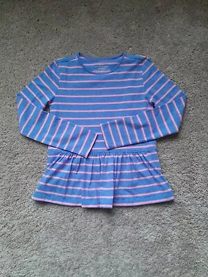 Vineyard Vines Peplum Top Blue Striped Lightweight Long Sleeve Girls S(7-8) • $12.99