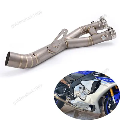 For Yamaha YZF-R1 YZF-R1M 2015-2023 61mm Mid Link Pipe Titanium Alloy Exhaust • $296.99