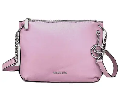 MICHAEL KORS Lillie Large Messenger Leather Bag PALE LILAC • $155.75