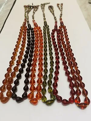 Faturan Amber  Masbaha Tesbih Rosary Raindrop Shape Islamic Prayer 33 Beads • $20