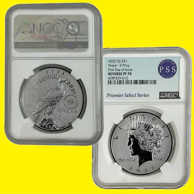 Peace S $1 Silver Dollar  NGC RV PF 70 First DAY OF ISSUE 2022 Mint 3.5k • $199.99