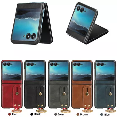 Wrist Strap Phone Case For Motorola Razr 40 Ultra PU Leather Back Cover Fashion • $15.95