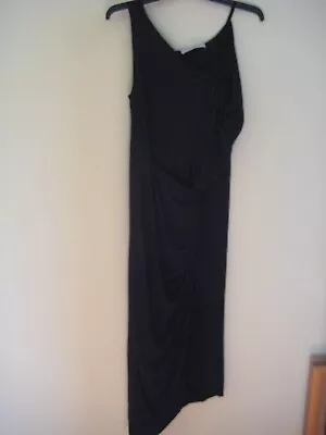 Jac + Jack 8 Twist Design Jet Black Jersey Maxi Dress • $30