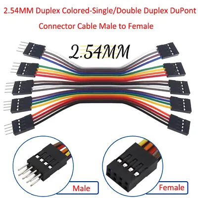 2.54MM Duplex Colored-Single/Double Duplex DuPont Connector Cable Male To Female • $3.74