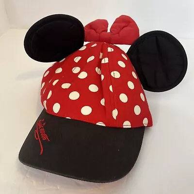 Walt Disney World Girls Youth Mini Mouse Ears Polka Dot Adjustable Baseball Hat • $6.99