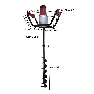 Electric Post Hole Digger Earth Auger 1500W 1.6HP 4'' W/ Bits + Extension Bar • $146.30