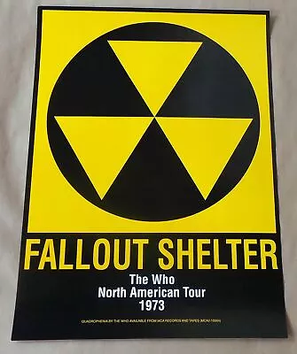 THE WHO - Fallout Shelter US 1973 North American Tour Promo POSTER Quadrophenia • $67.20