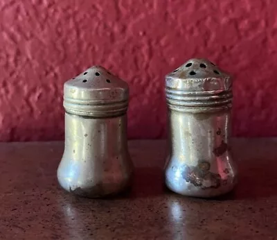 Antique ~ W.B. Mfg. Co. ~ EPNS ~ Mini Salt & Pepper Shakers ~ For Display Only • $15