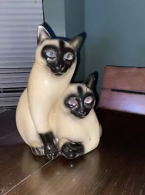 VTG Mid Century Leland Claes Siamese Cats T.V. Lamp Ceramic Art 1954 • $235