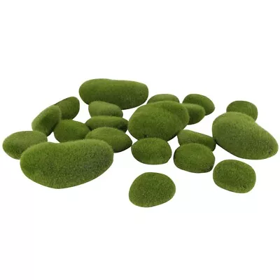20 Pieces 2 Sizes  Rocks Decorative Faux Green Moss Covered7594 • $8.25