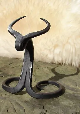 Hand Forged Norwegian Viking Drinking Horn Iron Stand For Beer  Christmas • $35.70