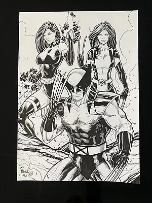 Wolverine Psylocke X-23 X-Men (12 X17 ) Original Art Comic By Natanael Maia • $100