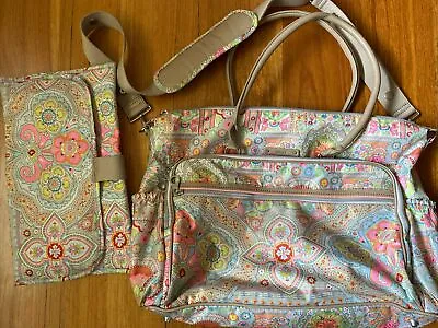 Oilily Baby Diaper Bag Paisley Floral Change Mat Rare Design Stunning Bag 005 • $108