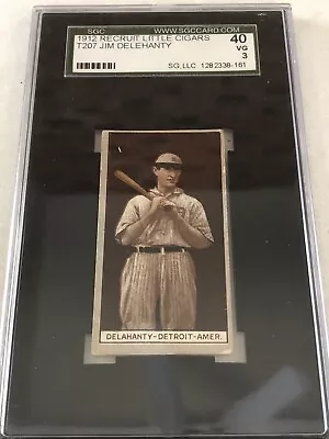 1912 T207 Brown Background Jim Delehanty SGC 40 VG 3 Detroit Tigers  Nice! • $100.12