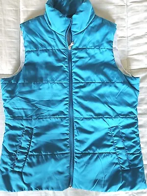 Made For Life Size Small Turquoise Blue Puffer Vest Sleeveless  • $19.95