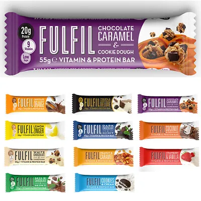 Fulfil Protein Bars & Vitamins 60g Healthy High Fibre Snack Low Sugar Carbs Bar • £11.99