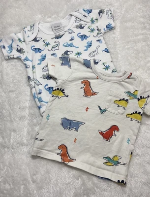 £4.75 • Buy Dino Print Set Of Two Bundle, 3-6mths