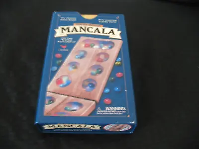 Mancala Folding Board Game With Gemstone Pieces Family Game Solid Wood • $10.99