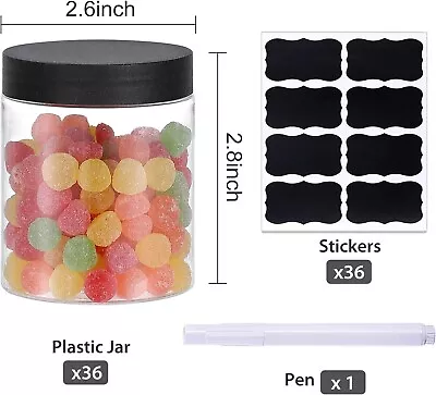 36PCS 8OZ Plastic Jars With Screw On Lids Pen And Labels Refillable Empty • $23.99