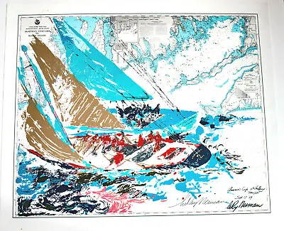 LeRoy Neiman America's Cup 1964 Hand Signed Serigraph Art Sailing Silkscreen • $360