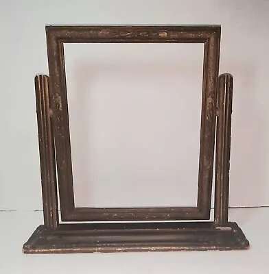 Vintage Wood Picture Frame Swivel Tilt Table Fits 7  X 9  Ancestor Photo • $22.95