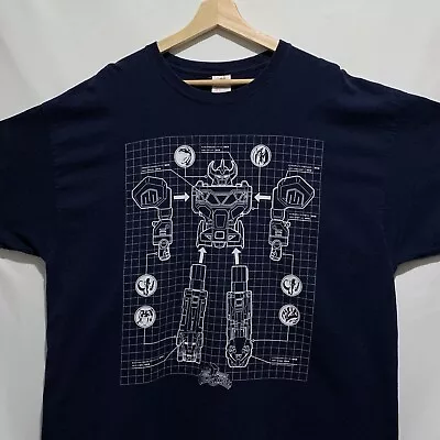 Power Rangers Megatron Movie TV Show Promo T Shirt Size 2XL XXL Navy Blue • $19.99