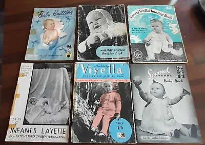 6 X Vintage Baby/Toddler Knitting Pattern Booklets Viyella 3/Lavenda/Emu/Patons • £4.99