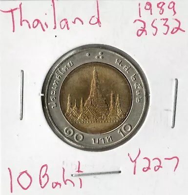 Coin Thailand 10 Baht 1989 BE 2532 Y227 Bimetallic • $2.29