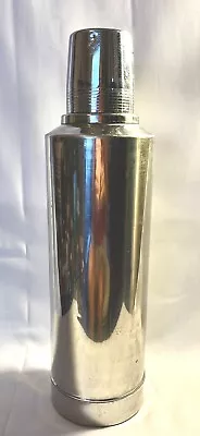 Vintage Aladdin Stanley Vacuum Bottle Large Thermos Silver 16.5 Inches Tall • $30