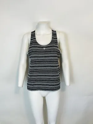 Rare Vtg Chanel 2007 Gray Cc Logo Tank Top M • $425