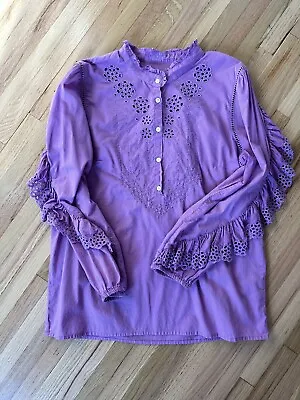 J.crew Ruffled Womens Cotton Blouse To Size S • $4.99