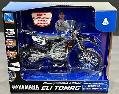 NewRay Yamaha Factory Racing YZ450F Eli Tomac #3 Dirt Bike 1:12 • $33.97