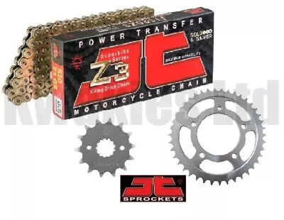 JT Z3 Gold X-Ring Chain & Sprockets For Kawasaki ER5 ER-5 C1-C5P 2001-2007 • £75.50