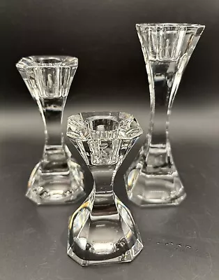 Villeroy & Boch 1748 Germany Siena 24% Lead Crystal Candle Holders 3 Piece Set • $40