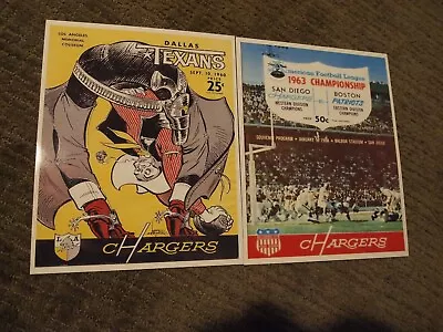 LA Chargers 8x10 Photos Of Program Covers For 1960 Debut & 1963 AFL Championship • $6