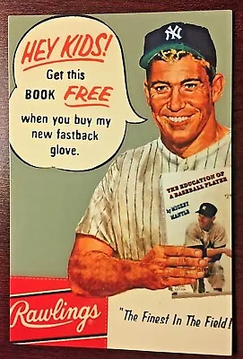 Mickey Mantle Rawlings Glove Ad Postcard  • $5