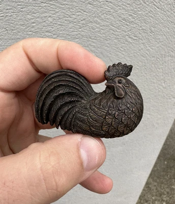 £4.20 • Buy Antique Japanese Wood Netsuke, Of A Cockerel Signed To Base Old Oriental Chinese