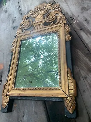 Antique French Bridal Mirror Painted Gilt Wood • $750