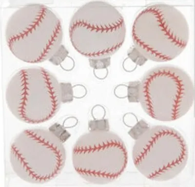 8 Mini Small 1.25 Inch Baseball Softball Christmas Ornaments Set Pack • $6.99