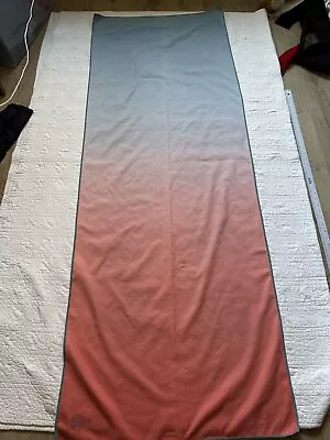 Manduka EQua Yoga Mat Towel Ombré Coral Pink To Light Blue Gray • $22