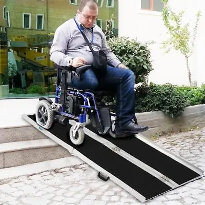 3'-8' Folding Aluminum Wheelchair Ramp Portable Mobility Scooter Non-Slip 600LBS • $85.90