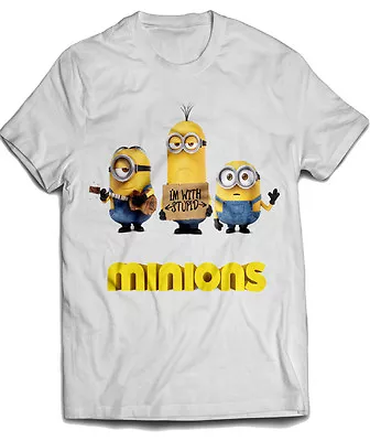 MINIONS - I´m With Stupid - T-Shirt - Größe / Size L - Neu - Despicable Me • £24.29