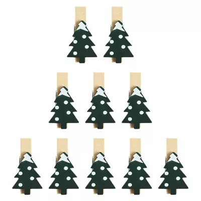  30 Pcs Wooden Photo Clamp Mini Clip Paper Pegs Small Clothespin Christmas • £8.35