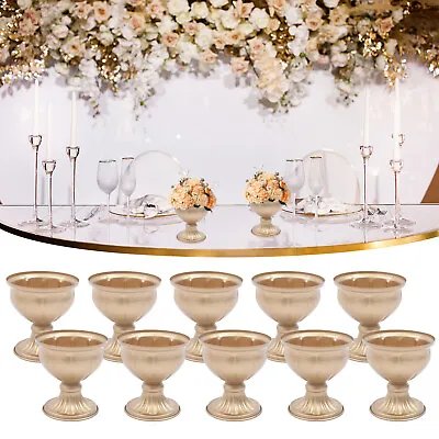 10x Metal Urn Planter Elegant Wedding Centerpieces Vase Gold For Party USA • $70.31