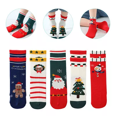  5 Pairs Cotton Children's Christmas Stocking Crazy Socks Bag Filler • £11.91