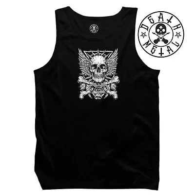 Death Skull Vest Music Clothing Rock Metal Devil's Eye Gothic Satanic Tank Top • £11.99