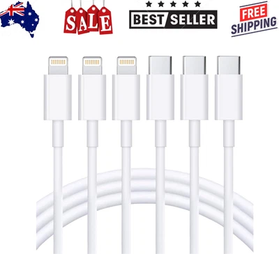 $18.85 • Buy USB C To Lightning Cable 3Pack 6FT [Apple Mfi Certified] Iphone Fast Charger Cab